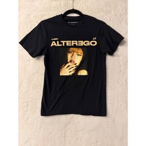 LISA Blackpink Alter Ego Graphic‎ T-Shirt Black Cotton XS K-Pop Merch